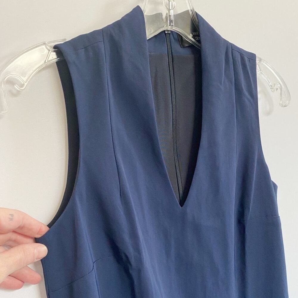 J.Crew Navy Blue Sleeveless Split Neck Shift Dress J8052 NEW XXS - Picture 11 of 13